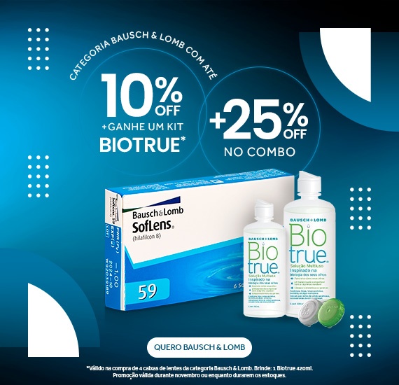 Lentes de contato Bausch Lomb com até 10%off + brinde + combos